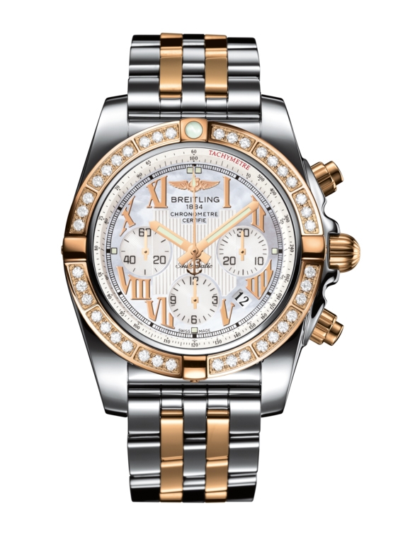 Breitling CB011053.A693.375C : Chronomat 44 Stainless Steel / Rose Gold / Diamond / Pearl Roman / Bracelet