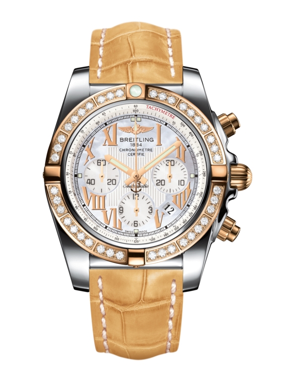 Breitling CB011053.A693.745P : Chronomat 44 Stainless Steel / Rose Gold / Diamond / Pearl Roman / Croco