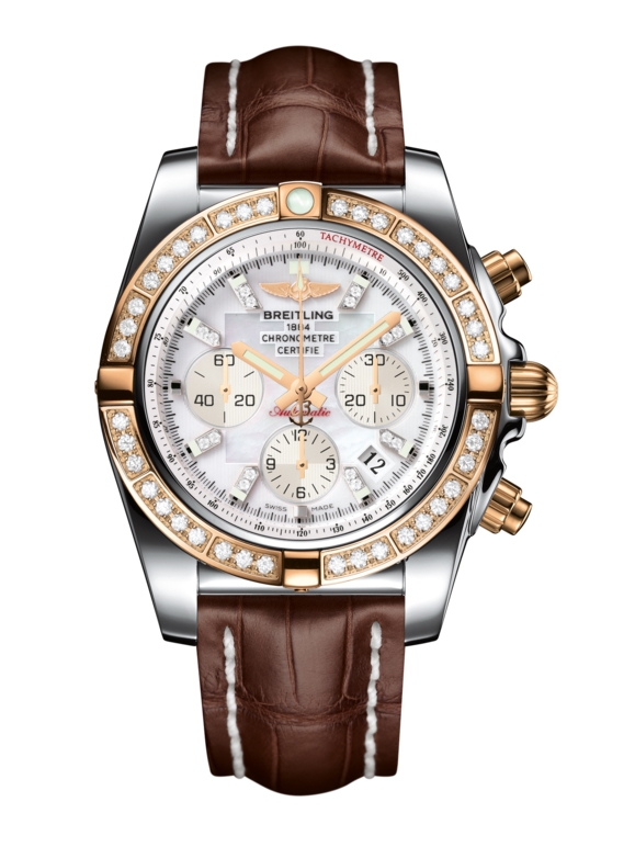 Breitling CB011053.A698.739P : Chronomat 44 Stainless Steel / Rose Gold / Diamond / Pearl Diamond / Croco
