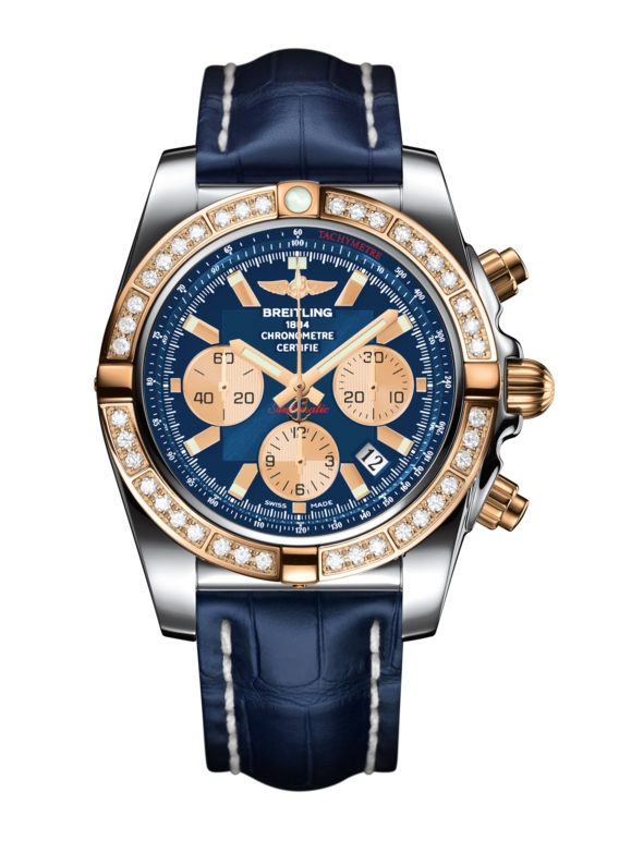 Breitling CB011053.C790.731P : Chronomat 44 Stainless Steel / Rose Gold / Diamond / Metallica Blue / Croco