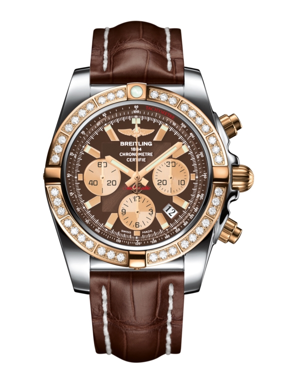 Breitling CB011053.Q576.739P : Chronomat 44 Stainless Steel / Rose Gold / Diamond / Metallica Brown / Croco