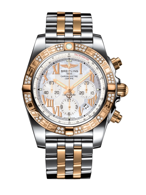 Breitling CB0110AA.A693.375C : Chronomat 44 Stainless Steel / Rose Gold / Diamond / Pearl Roman / Bracelet