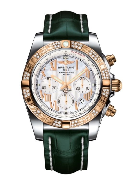 Breitling CB0110AA.A693.748P : Chronomat 44 Stainless Steel / Rose Gold / Diamond / Pearl Roman / Croco