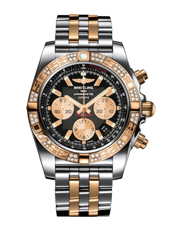 Breitling CB0110AA.B968.375C : Chronomat 44 Stainless Steel / Rose Gold / Diamond / Onyx Black / Bracelet