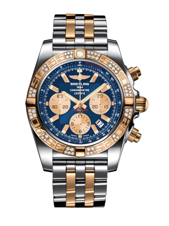 Breitling CB0110AA.C790.375C : Chronomat 44 Stainless Steel / Rose Gold / Diamond / Metallica Blue / Bracelet