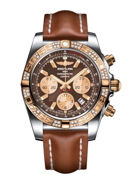 Breitling CB0110AA.Q576.433X : Chronomat 44 Stainless Steel / Rose Gold / Diamond / Metallica Brown / Calf