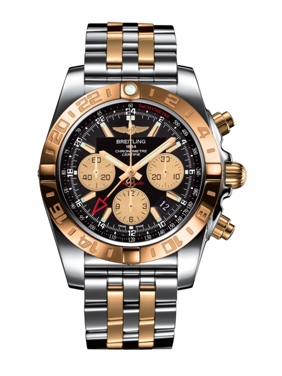 Breitling CB042012.BB86.375C : Chronomat 44 GMT Stainless Steel / Rose Gold / Onyx Black / Bracelet