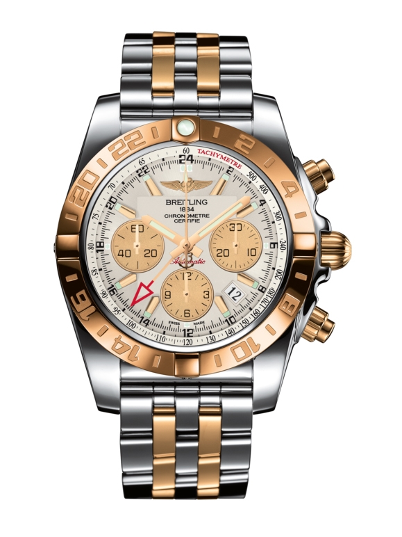Breitling CB042012.G755.375C : Chronomat 44 GMT Stainless Steel / Rose Gold / Sierra Silver / Bracelet
