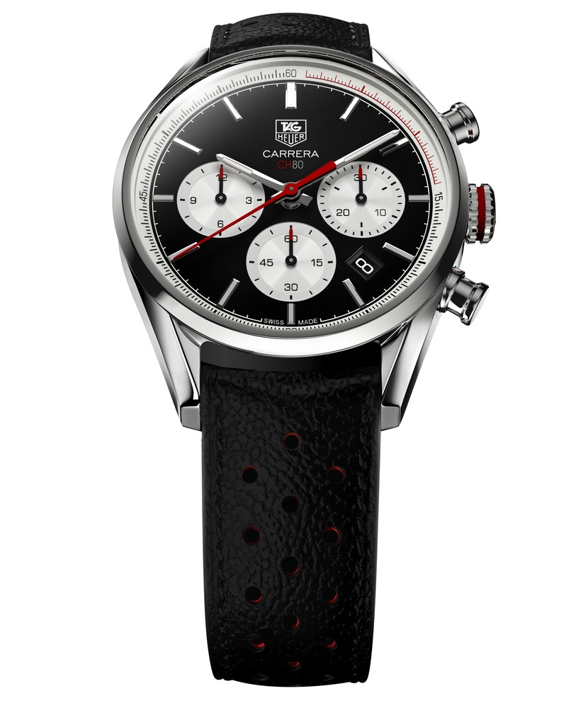 TAG Heuer CBA2110.FC6347 : Carrera CH80 Stainless Steel / Black / Calf