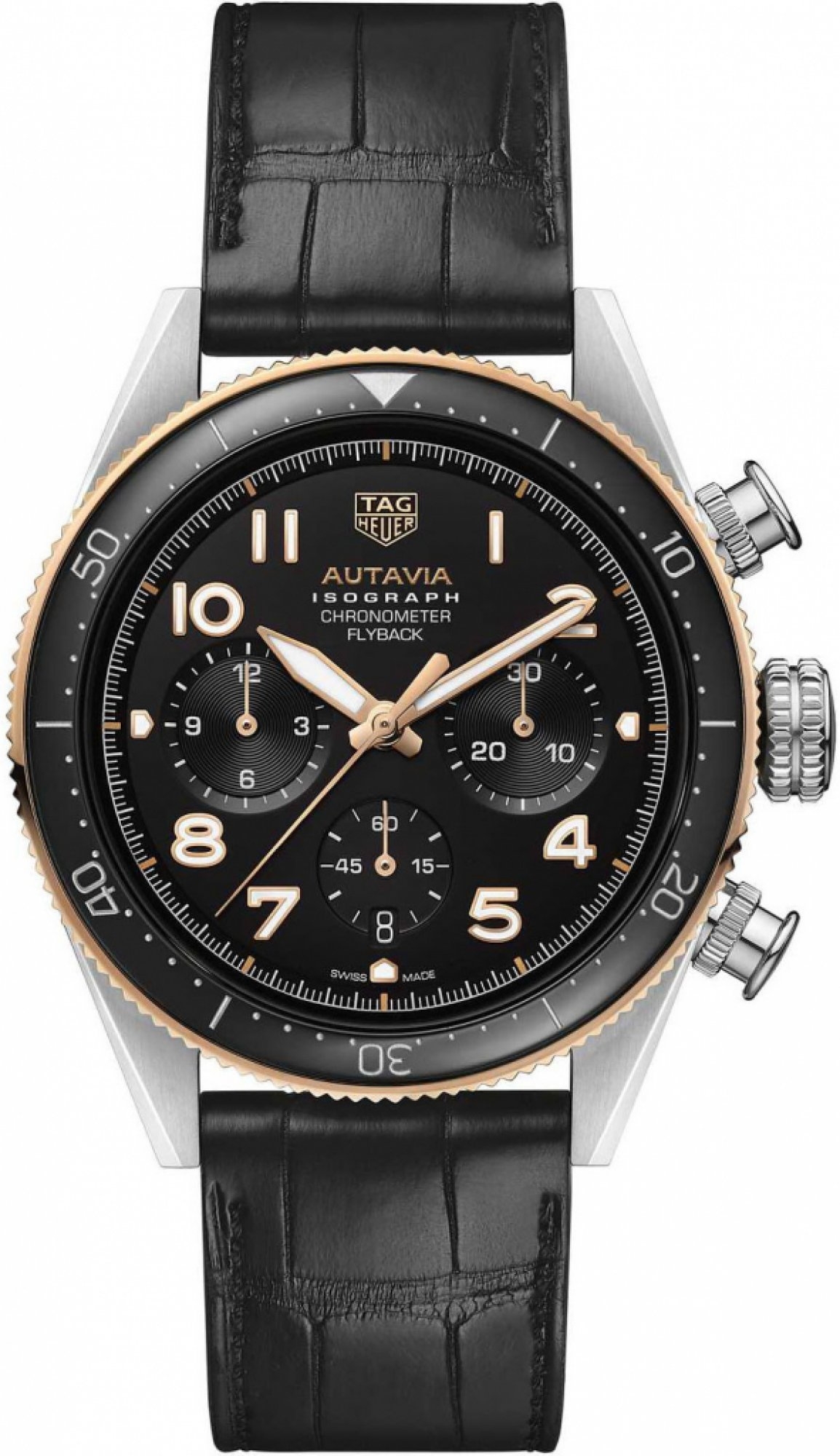 TAG Heuer CBE5150.FC8280 : Autavia Heuer 02 Isograph Stainless Steel / Rose Gold / Black / Strap