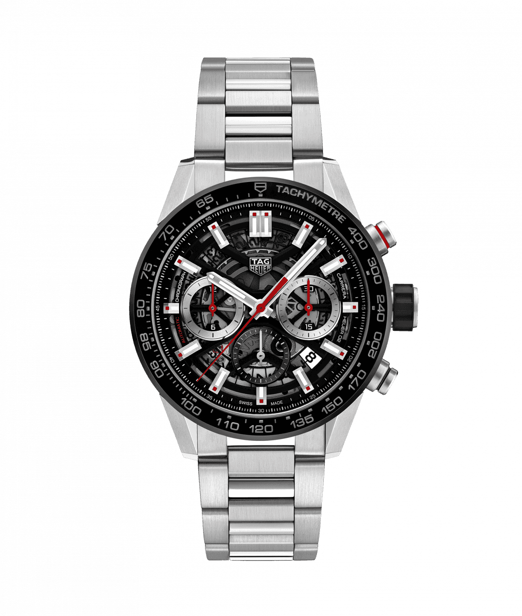 TAG Heuer CBG2010.BA0662 : Carrera Calibre Heuer 02 43 Stainless Steel / Black Ceramic / Skeleton / Bracelet