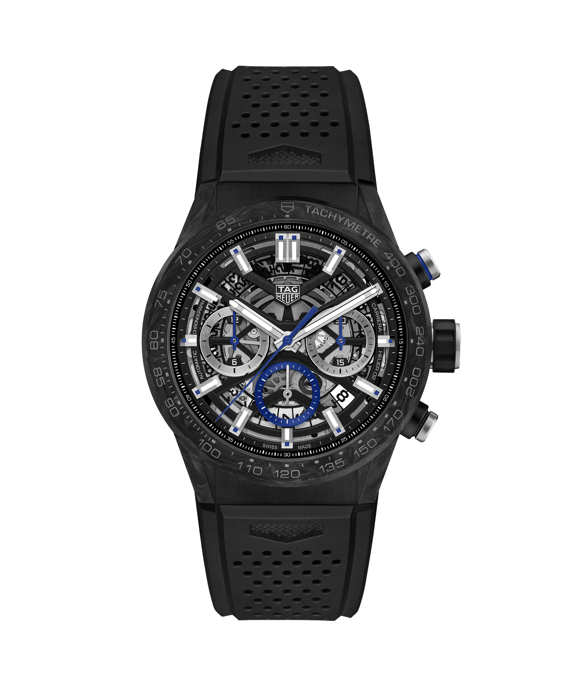 TAG Heuer CBG2017.FT6143 : Carrera Calibre Heuer 02 43 Carbon / Skeleton / Rubber