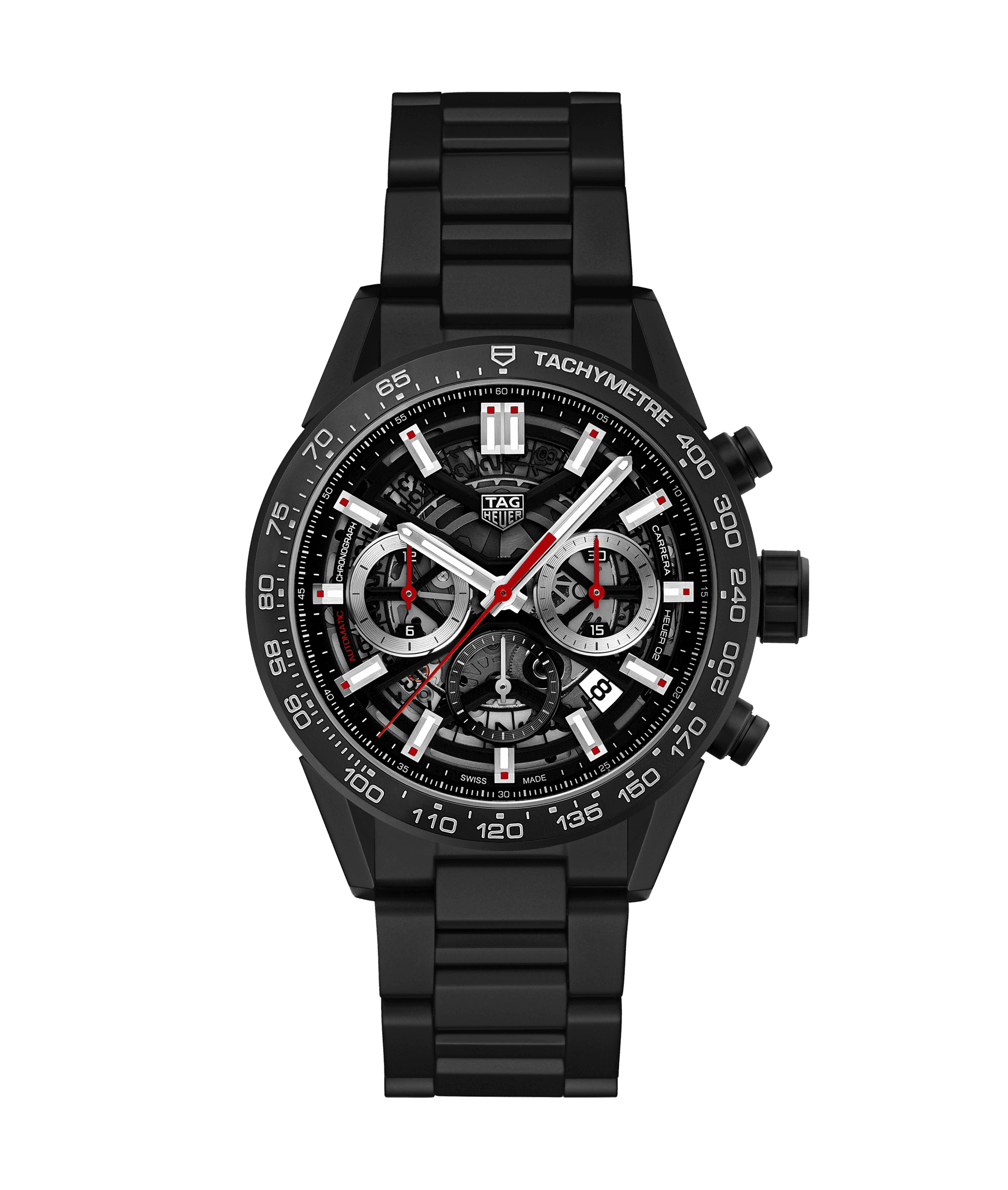 TAG Heuer CBG2090.BH0661 : Carrera Calibre Heuer 02 43 Black Ceramic / Skeleton / Bracelet