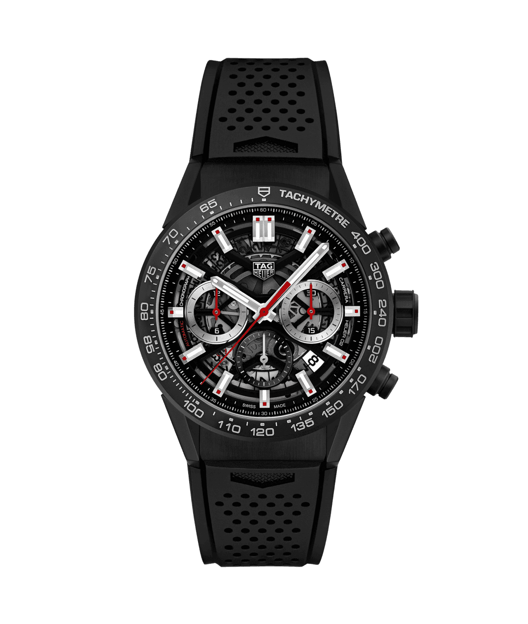 TAG Heuer CBG2090.FT6145 : Carrera Calibre Heuer 02 43 Black Ceramic / Skeleton / Rubber