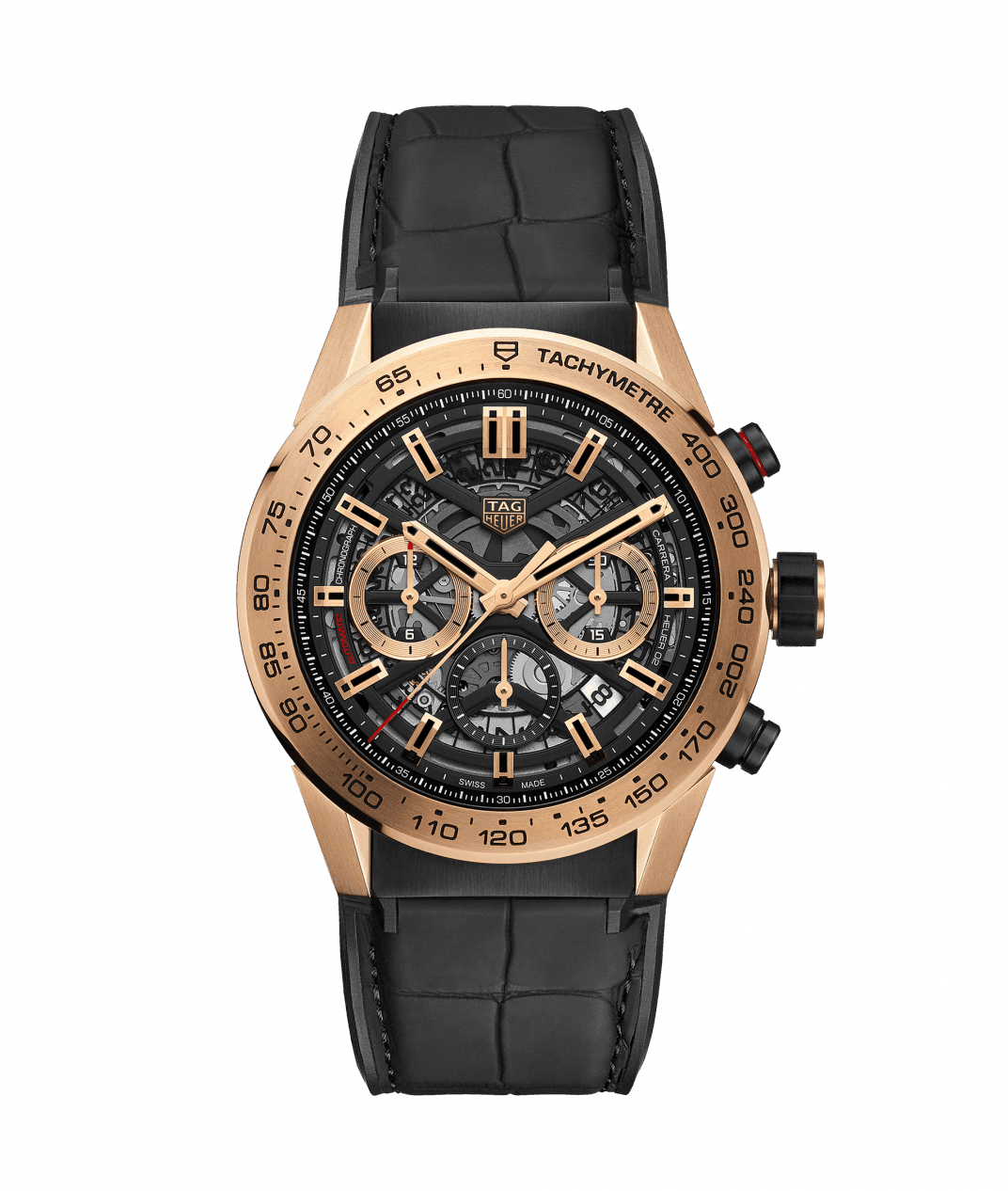 TAG Heuer CBG2A51.FC6450 : Carrera Calibre Heuer 02 45 Rose Gold / Skeleton / Alligator