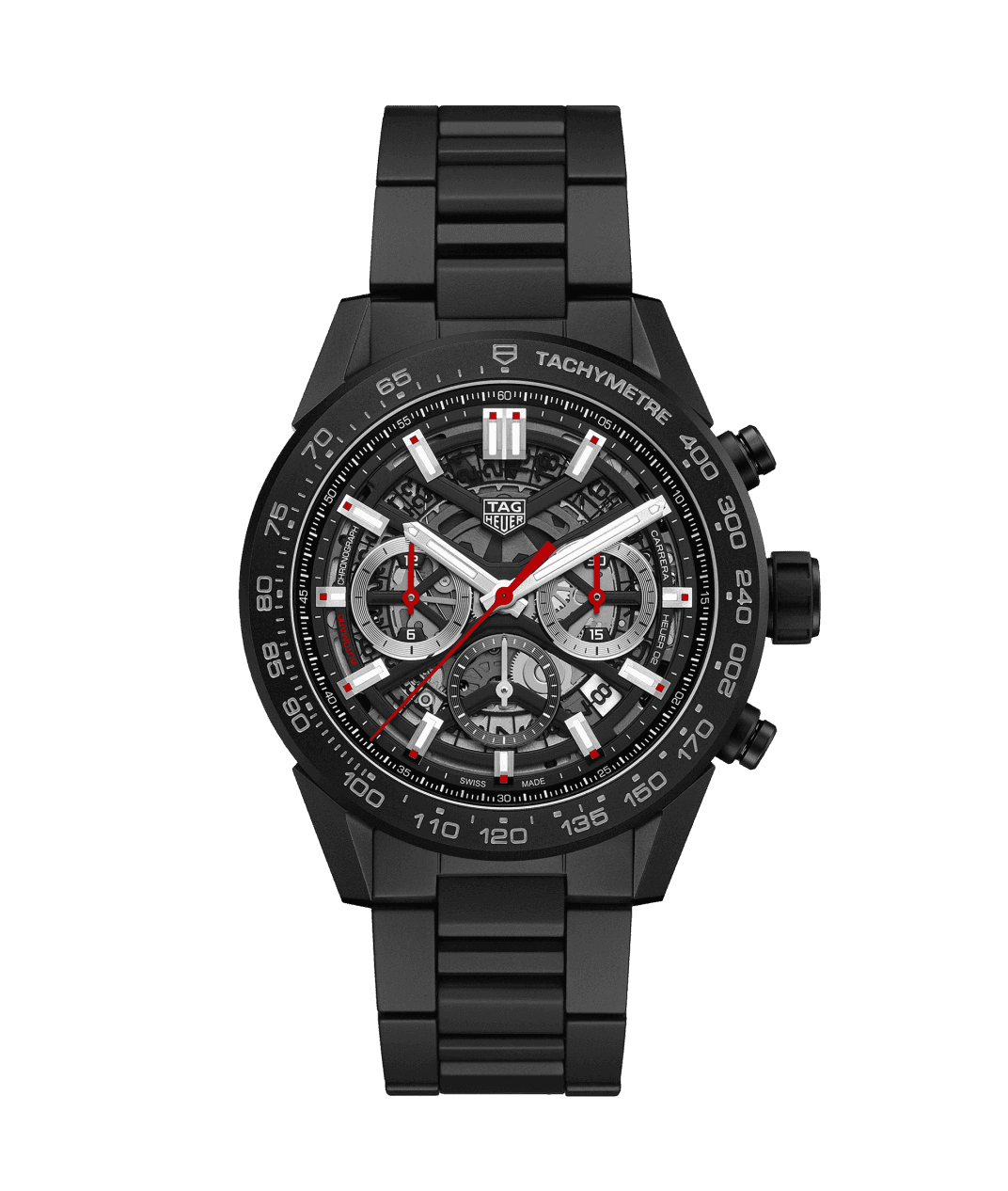 TAG Heuer CBG2A90.BH0653 : Carrera Calibre Heuer 02 45 Black Ceramic / Skeleton / Bracelet