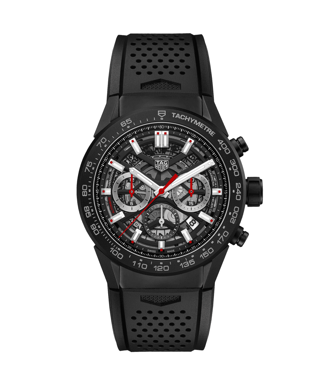 TAG Heuer CBG2A90.FT6173 : Carrera Calibre Heuer 02 45 Black Ceramic / Skeleton / Rubber