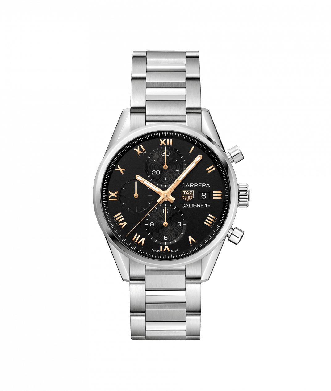 TAG Heuer CBK2113.BA0715 : Calibre 16 41 Stainless Steel / Black - Roman / Bracelet
