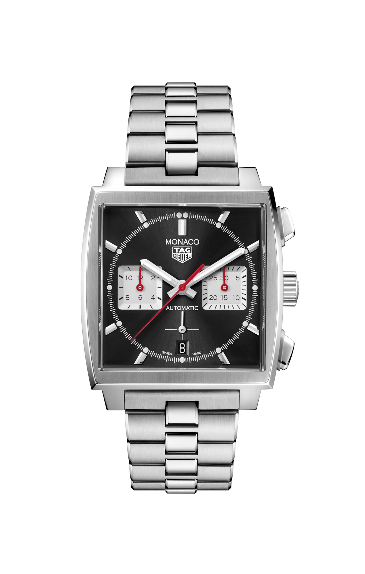 TAG Heuer CBL2113.BA0644 : Monaco Calibre Heuer 02 Stainless Steel / Black / Bracelet