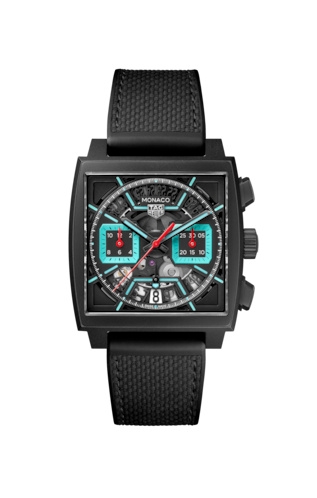 TAG Heuer CBL2184.FT6236 : Monaco Calibre Heuer 02 Titanium DLC / Skeleton - Turquoise