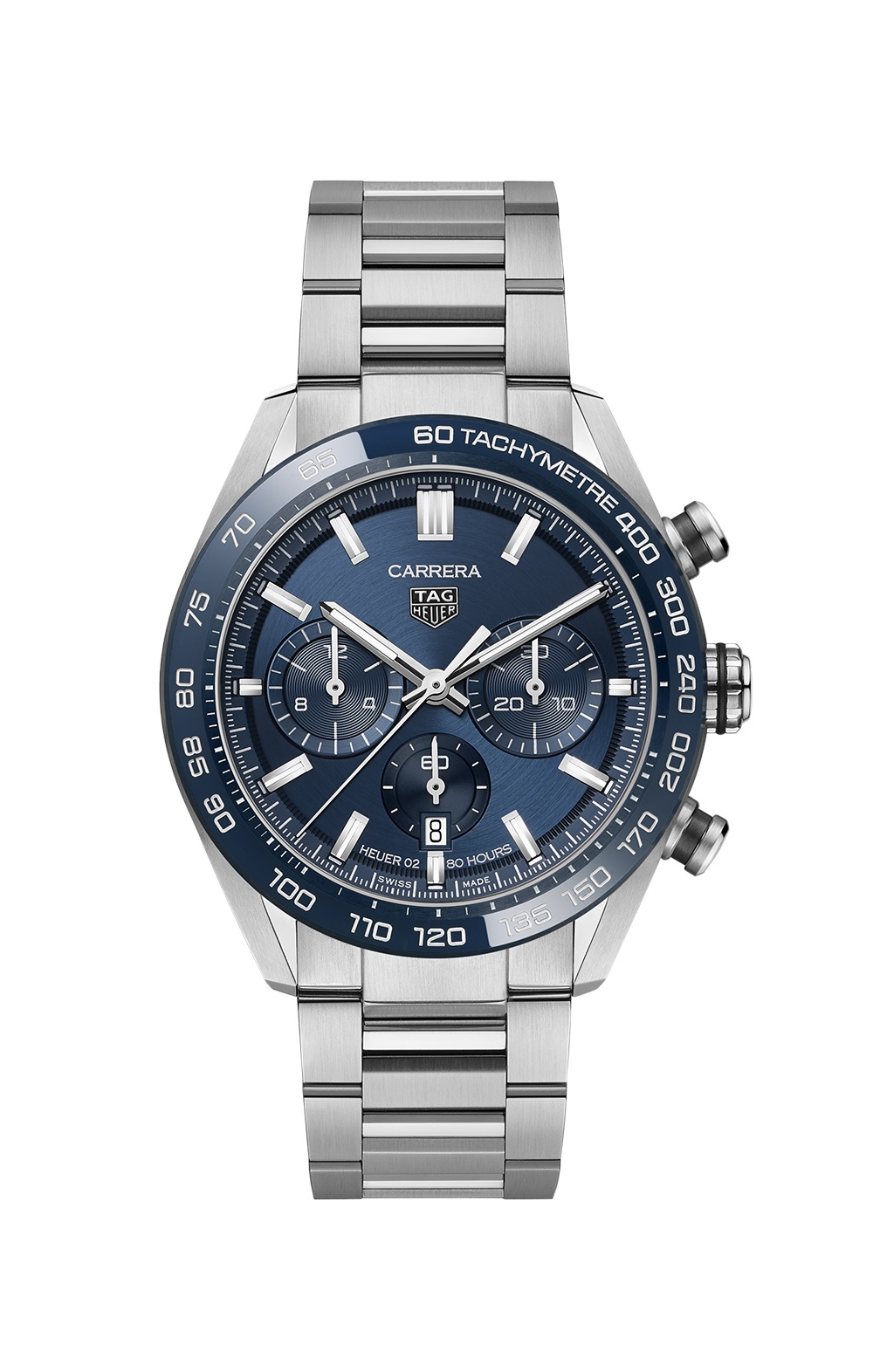 TAG Heuer CBN2A1A.BA0643 : Carrera Calibre Heuer 02 44 Stainless Steel / Blue / Bracelet