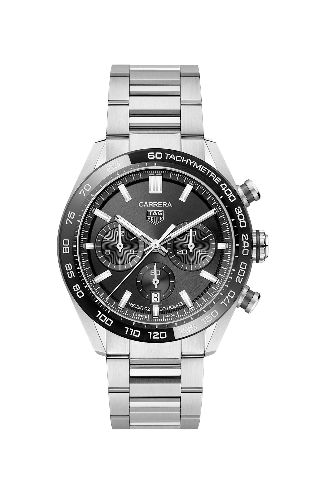 TAG Heuer CBN2A1B.BA0643 : Carrera Calibre Heuer 02 44 Stainless Steel / Black / Bracelet