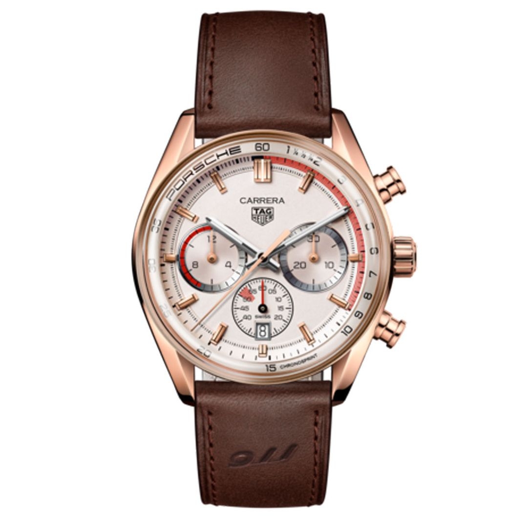 TAG Heuer CBS2040.FC8318 : Carrera Chronosprint Glass Box 42 Rose Gold / Porsche 2023