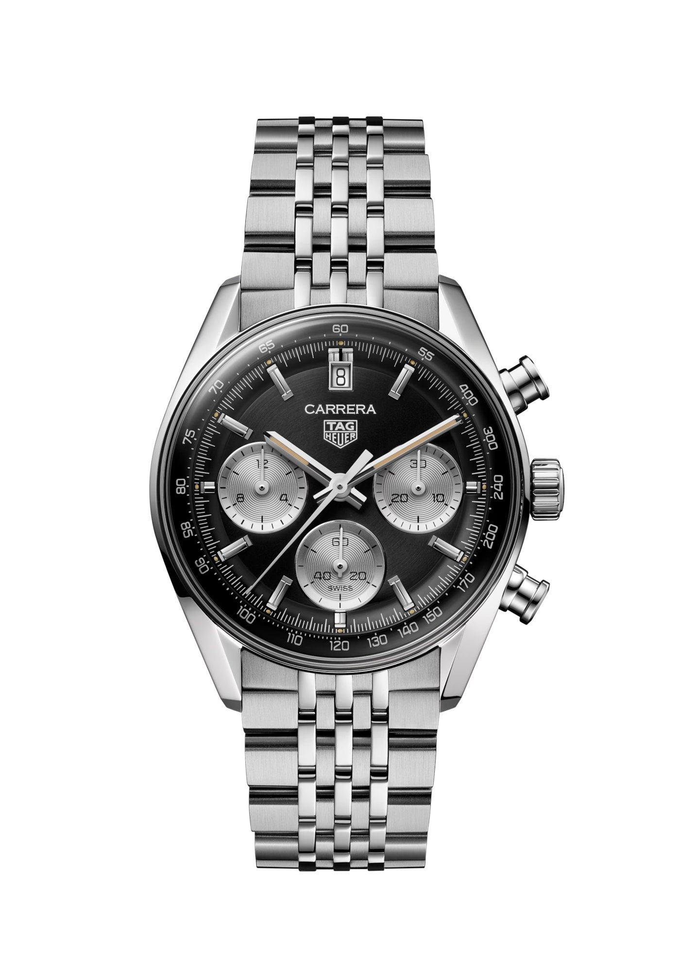 TAG Heuer CBS2210.BA0048 : Carrera Chronograph Glass Box Stainless Steel / Black / Bracelet