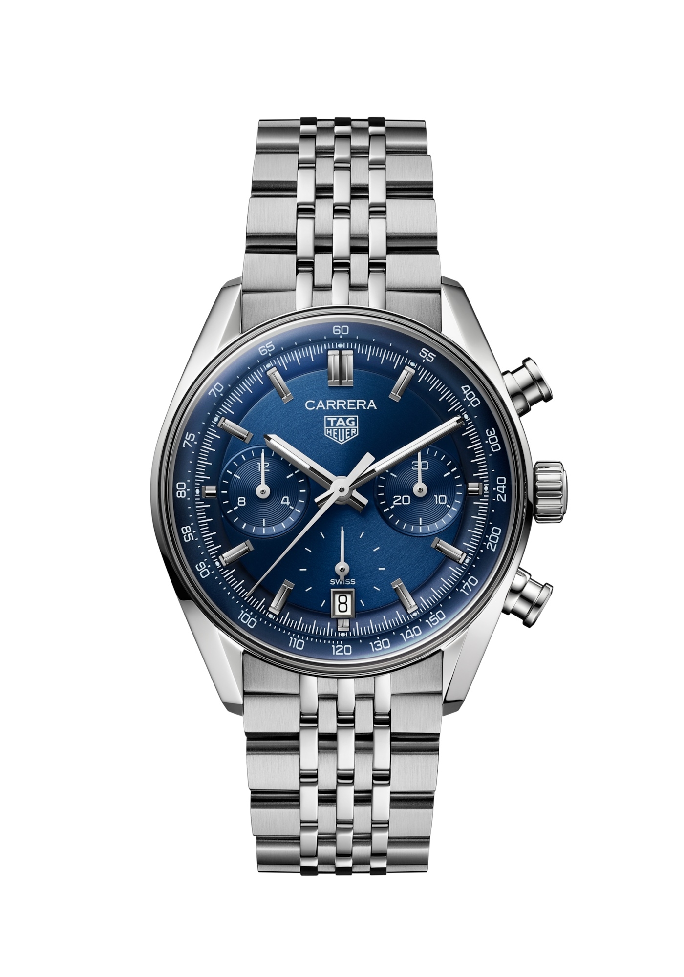 TAG Heuer CBS2212.BA0048 : Carrera Chronograph Glass Box Stainless Steel / Blue / Bracelet