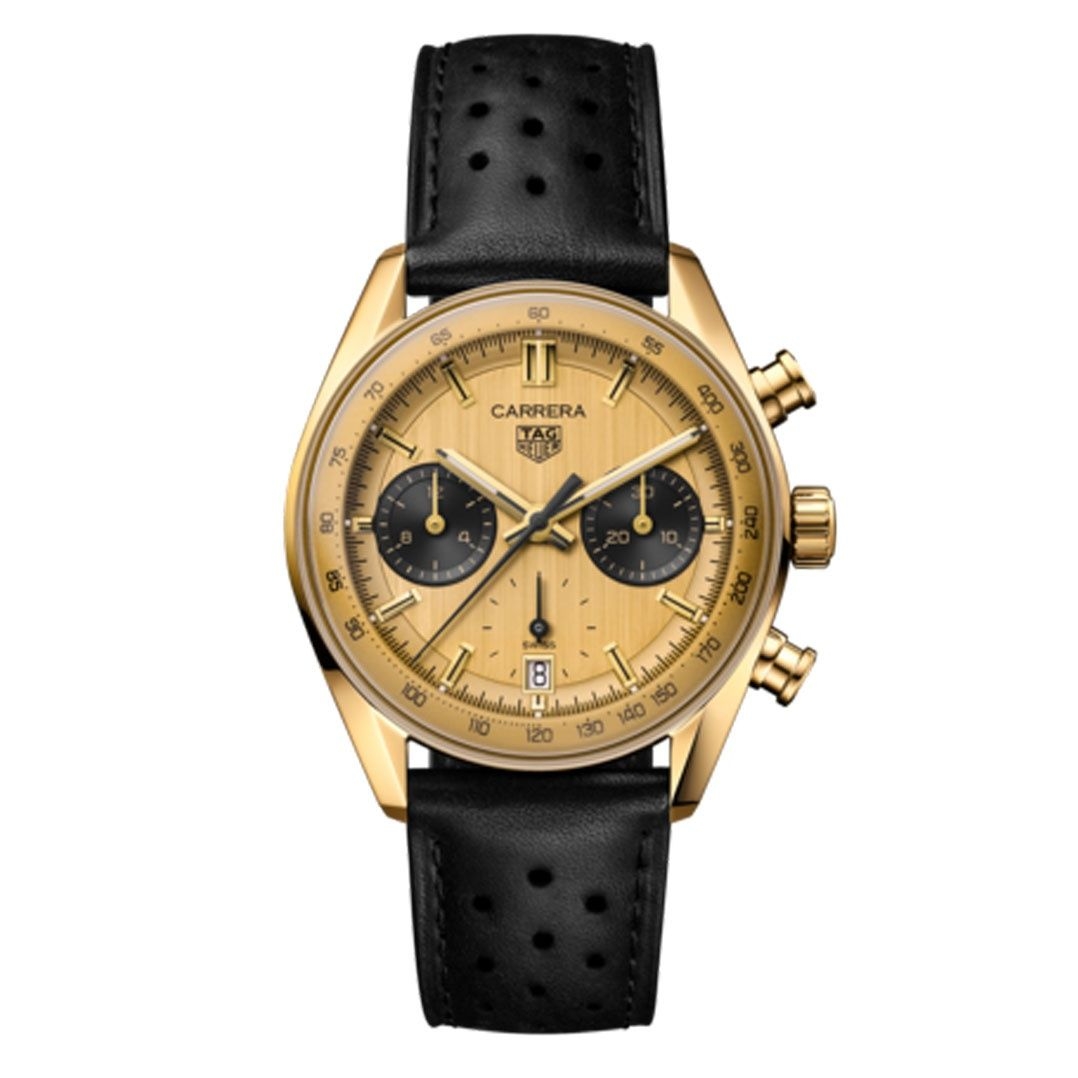 TAG Heuer CBS2240.FC8319 : Carrera Chronograph Glass Box Yellow Gold / Champagne / 1158CHN