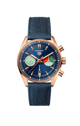 TAG Heuer CBS2241.FN8023 : Carrera Skipper Glass Box Rose Gold / Blue