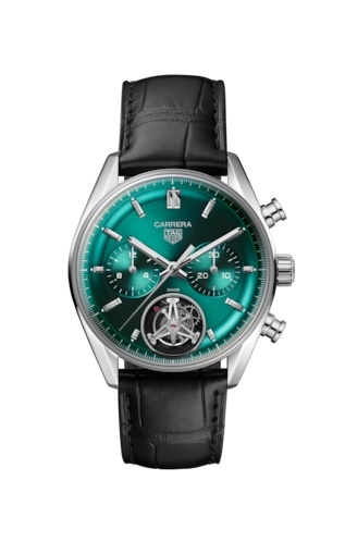 TAG Heuer CBS5011.FC6566 : Carrera Chronograph Tourbillon Glass Box Stainless Steel / Green