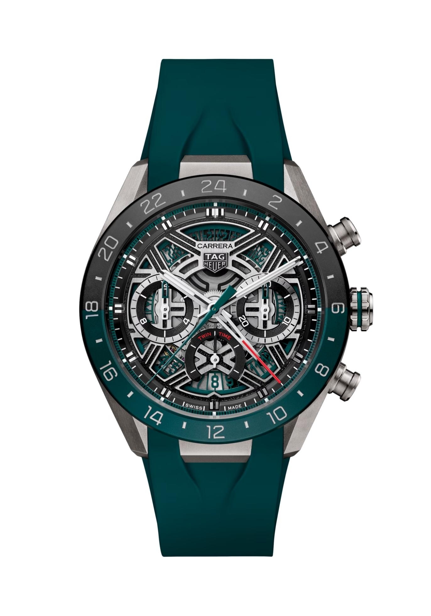 TAG Heuer CBU2084.FT6297 : Carrera Chronograph Extreme Sport Twin-Time Titanium - Ceramic / Black / Rubber