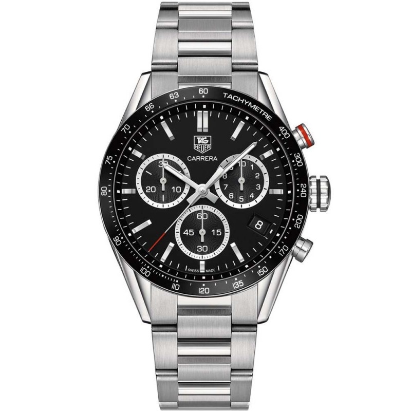 TAG Heuer CV1A10.BA0796 : Carrera Quartz 41 Stainless Steel / Black / Bracelet