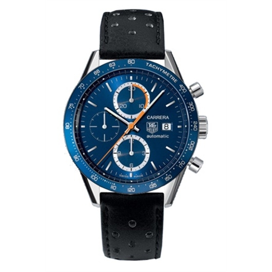 TAG Heuer CV2015.FC6205 : Carrera Calibre 16 41 Stainless Steel / Blue / Calf