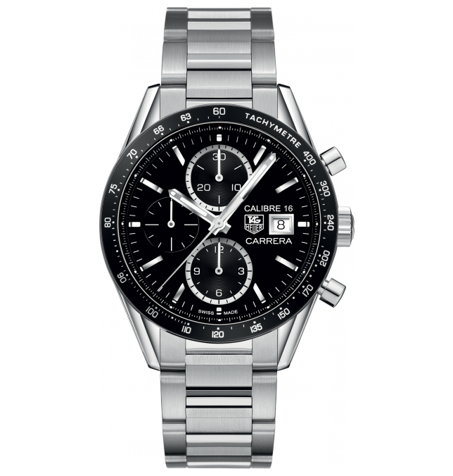 TAG Heuer CV201AJ.BA0727 : Carrera Calibre 16 41 Stainless Steel / Black / Bracelet