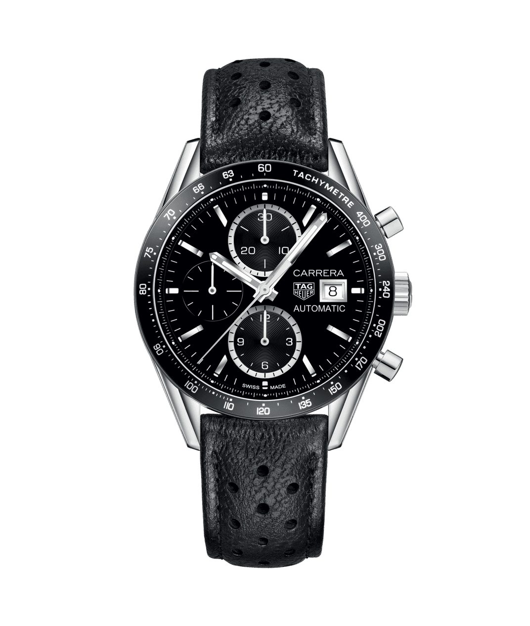 TAG Heuer CV201AJ.FC6357 : Carrera Calibre 16 41 Stainless Steel / Black / Calf