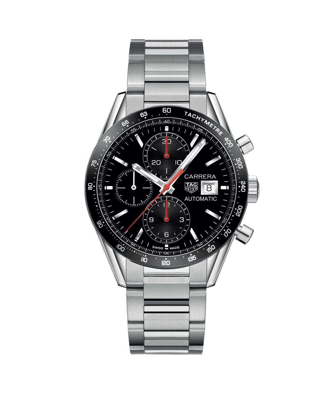 TAG Heuer CV201AK.BA0727 : Carrera Calibre 16 41 Stainless Steel / Black / Bracelet