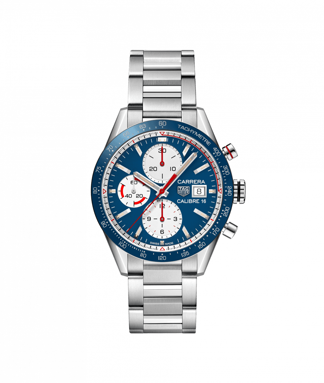 TAG Heuer CV201AR.BA0715 : Carrera Calibre 16 41 Stainless Steel / Blue Retro / Bracelet