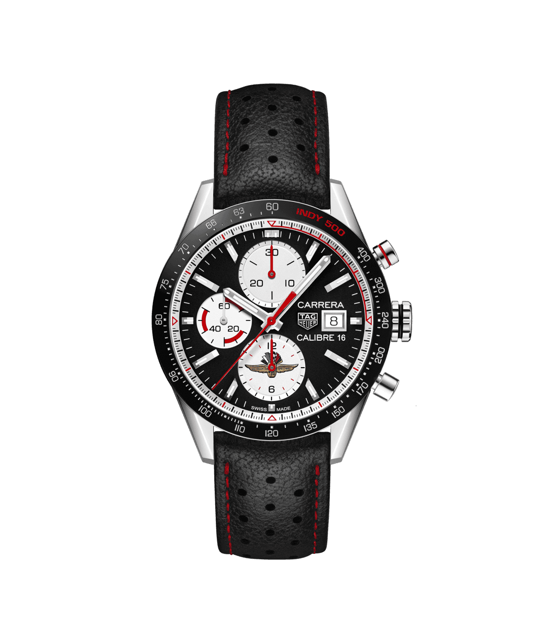 TAG Heuer CV201AS.FC6429 : Carrera Calibre 16 41 Stainless Steel / Black Retro / Indy 500
