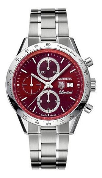 TAG Heuer CV201D.BA0786 : Carrera Calibre 16 41 Stainless Steel / Burgundy / Japan