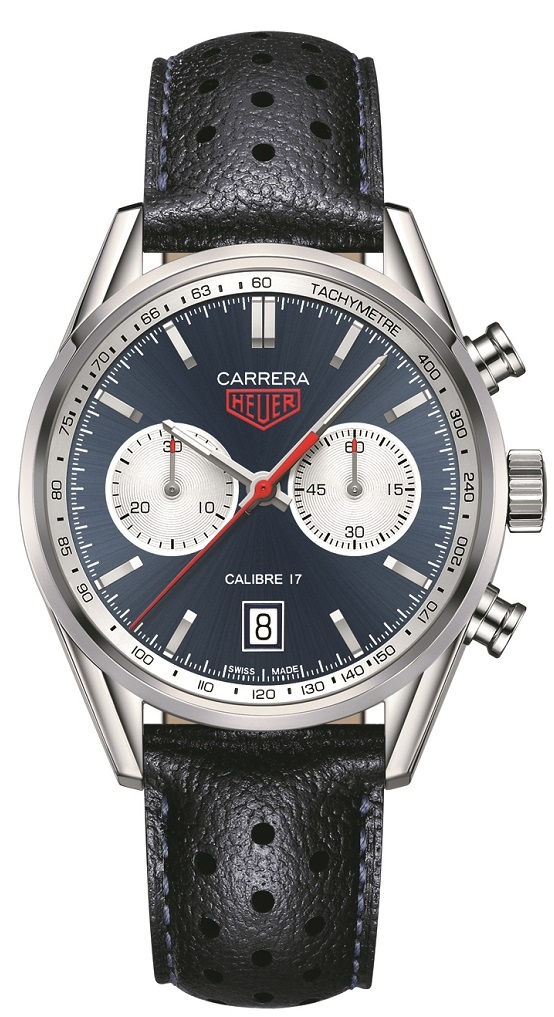 TAG Heuer CV211A.FC6335 : Carrera Calibre 17 41 Stainless Steel / Blue / Calf