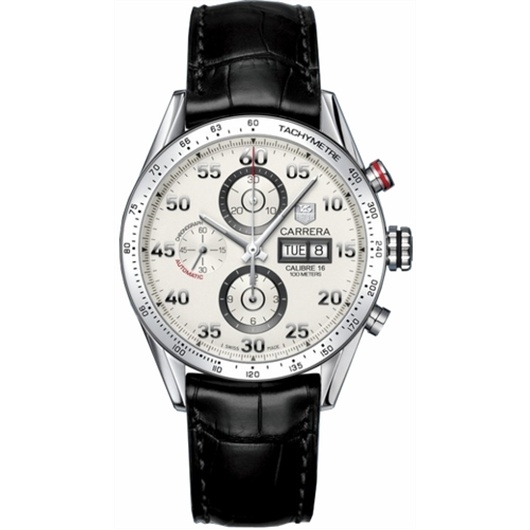 TAG Heuer CV2A11.FC6235 : Carrera Calibre 16 Day Date 43 Stainless Steel / Silver / Alligator