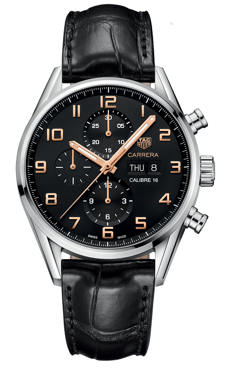 TAG Heuer CV2A1AB.FC6379 : Carrera Calibre 16 Day Date 43 Stainless Steel / Black / Alligator