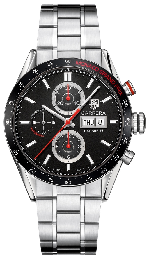 TAG Heuer CV2A1F.BA0796 : Carrera Calibre 16 Day Date 43 Stainless Steel / Black / Monaco Grand Prix