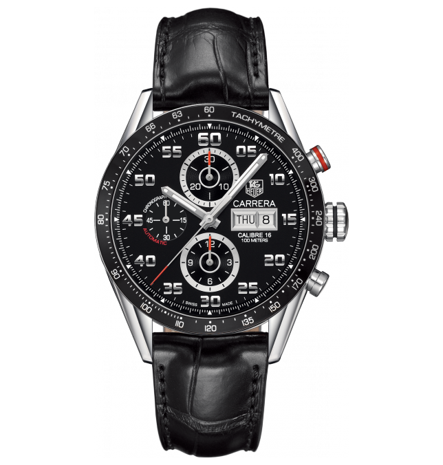 TAG Heuer CV2A1R.FC6235 : Carrera Calibre 16 Day Date 43 Stainless Steel / Black / Alligator