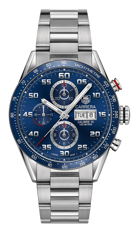 TAG Heuer CV2A1V.BA0738 : Carrera Calibre 16 Day Date 43 Stainless Steel / Blue / Bracelet