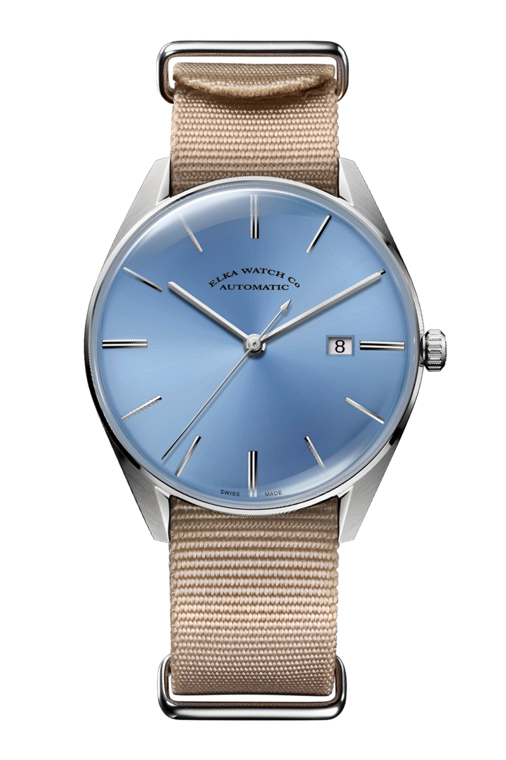 Elka Watch Co. D08-0901 : D-Series Stainless Steel / Baby Blue  / NATO