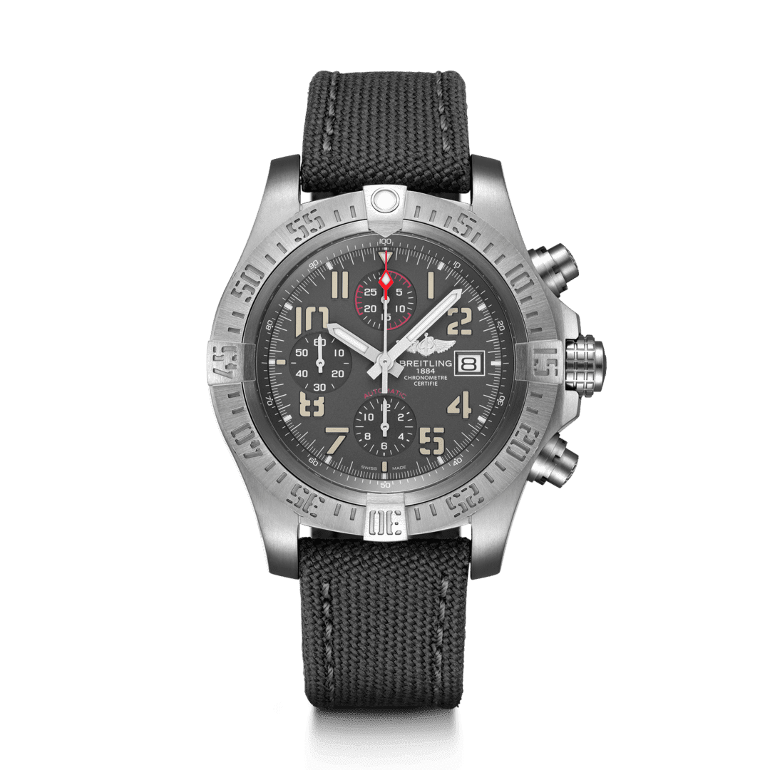Breitling E13383101M1W1 : Avenger Bandit Titanium / Titanium Gray / Silver Hands / Military / Pin