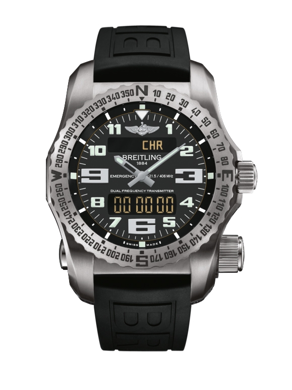 Breitling E76325221B1S1 : Emergency II Titanium / Black / Rubber / Folding
